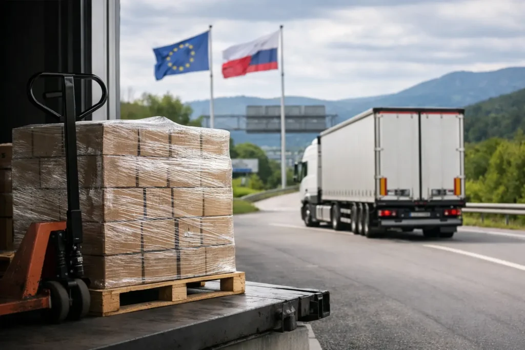 how to ship pallets to Europe by road